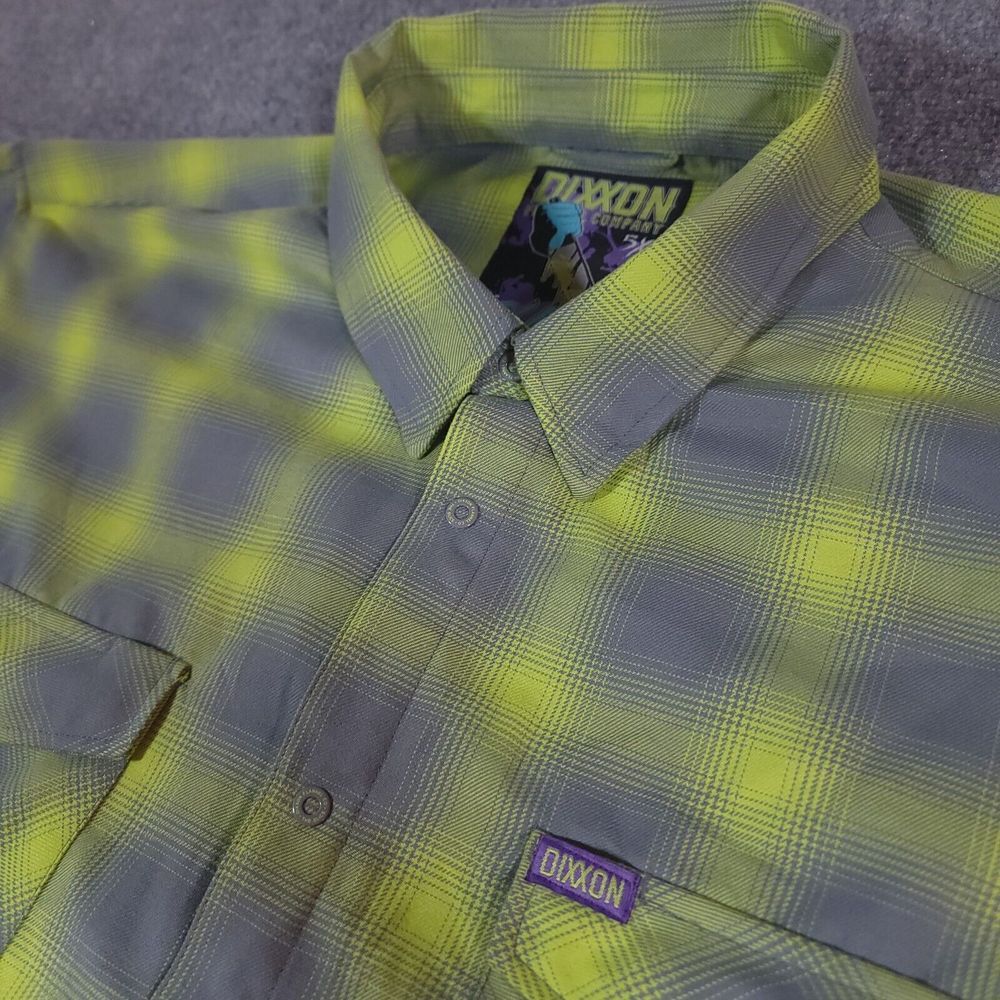 Dixxon Flannel Shirt Mens 5XL Green Plaid Snaps The Slice